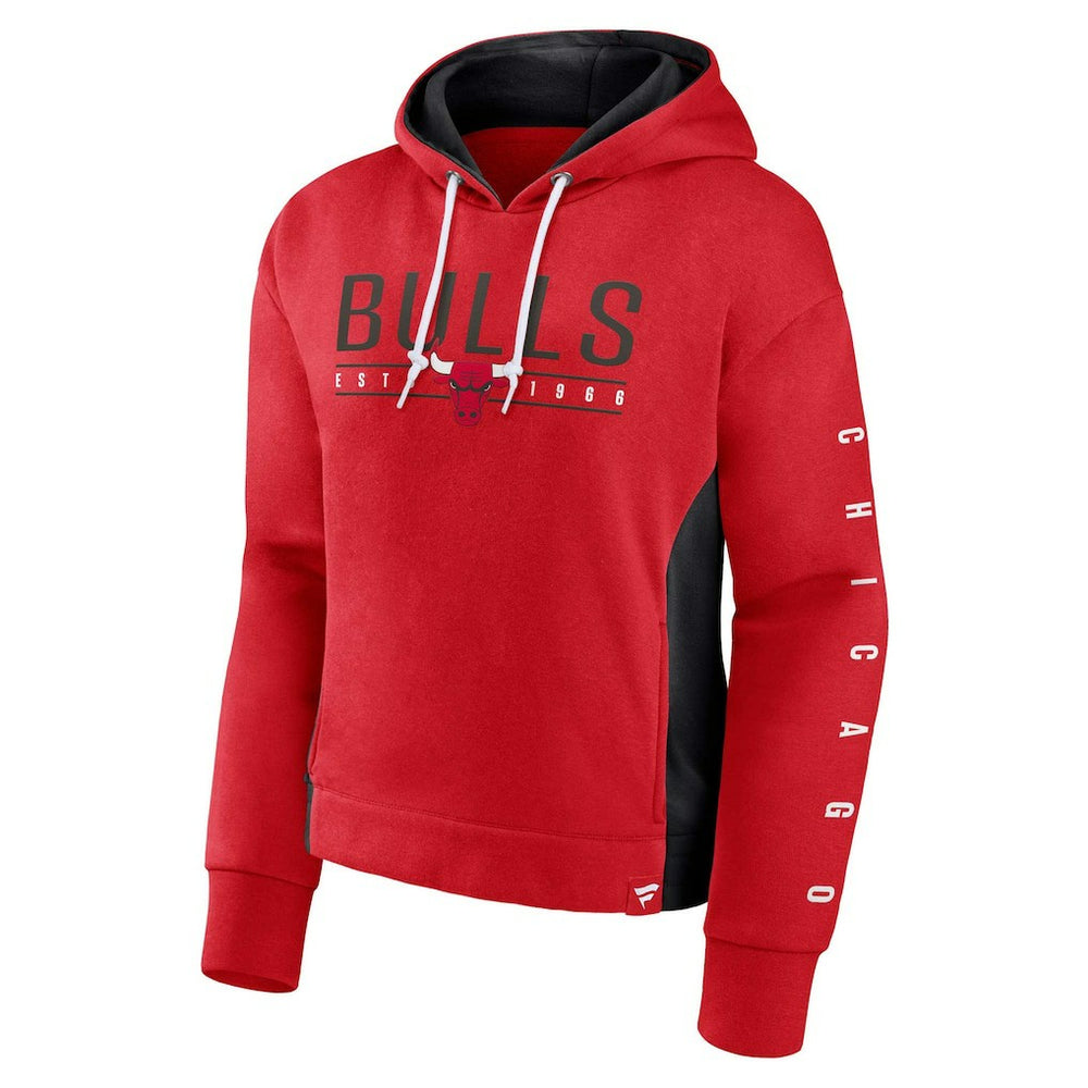 Chicago Bulls Women's Iconic Halftime Colorblock Pullover Hoodie - Red | Fanatics online