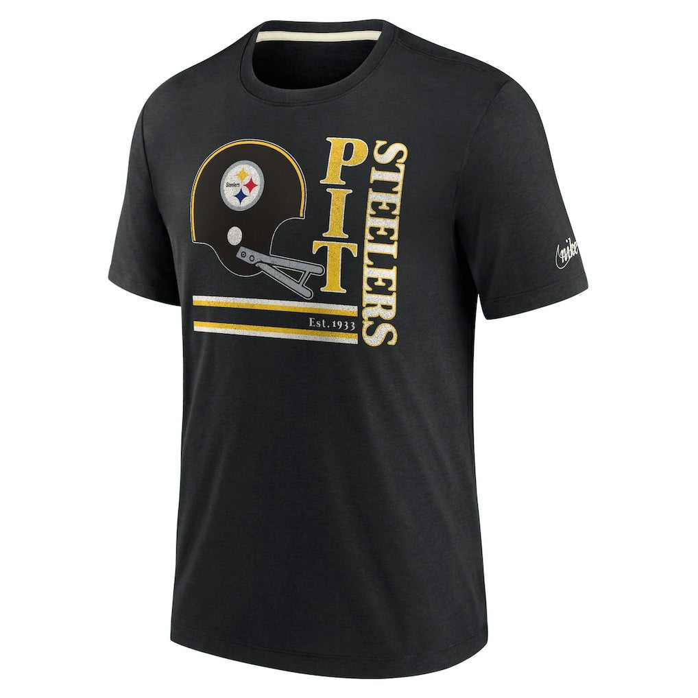 Pittsburgh Steelers Wordmark Logo Tri-Blend T-Shirt - Black | Nike sale
