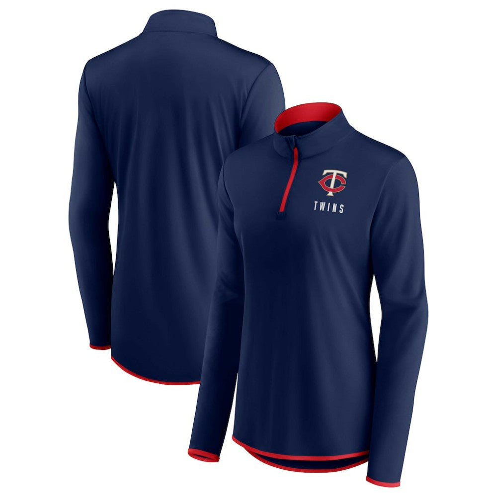 Minnesota Twins Women's Worth The Drive Quarter-Zip Jacket - Navy
