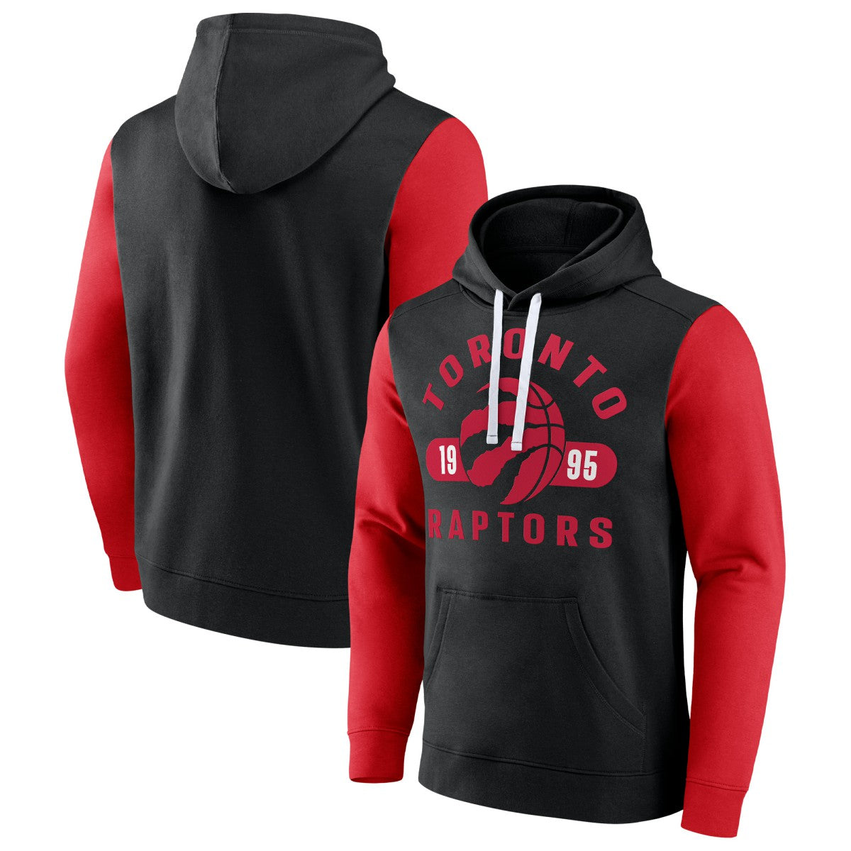 Toronto Raptors Attack Colorblock Pullover Hoodie - Black/Red | Fanatics sale