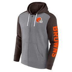 Cleveland Browns Down and Distance Full-Zip Hoodie - Heather Gray cheap