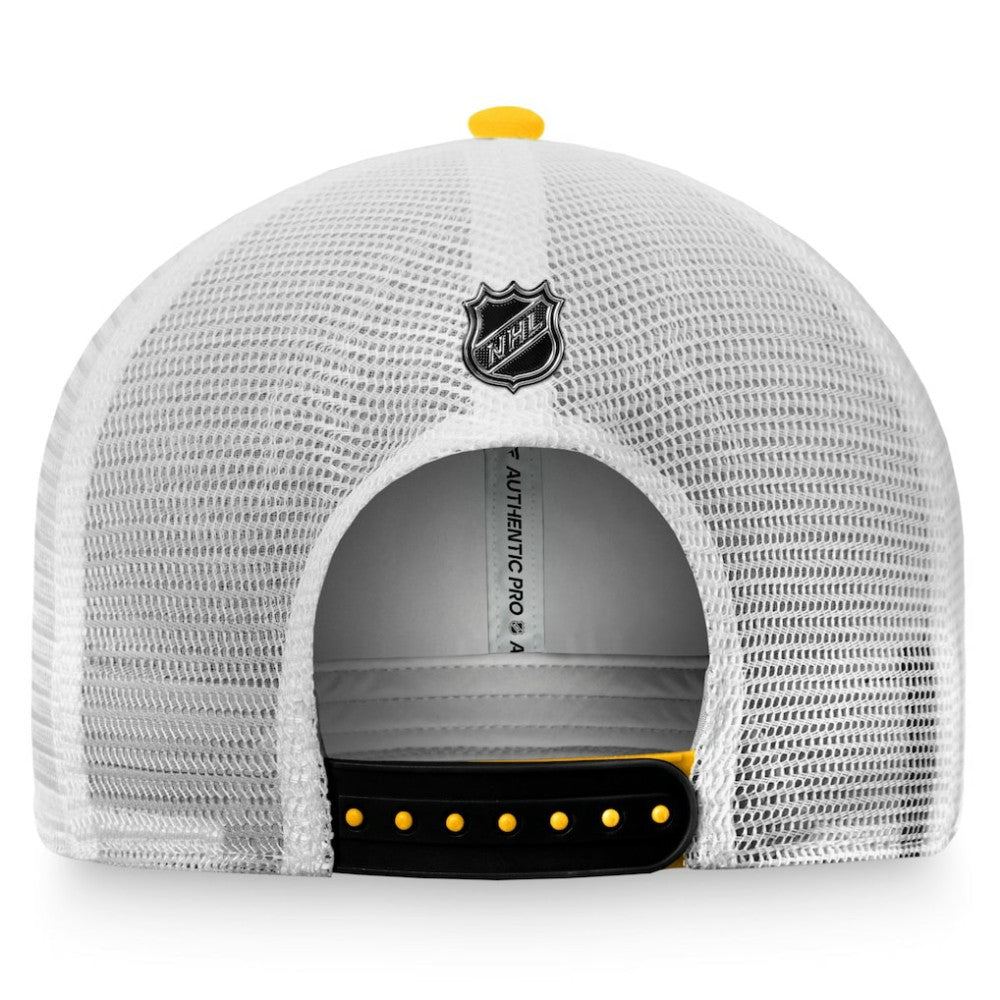 Pittsburgh Penguins Fanatics Authentic Pro Trucker Snapback Hat Gold/White