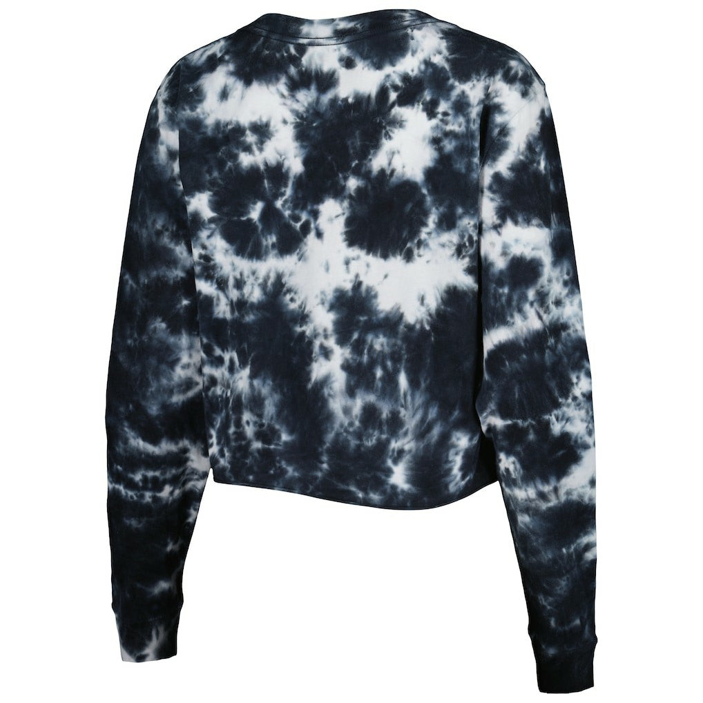 Brooklyn Nets Women's Tie Dye Cropped Long Sleeve T-Shirt - Black | New Era shop