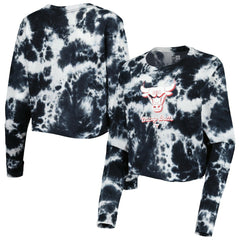 Chicago Bulls Women's Tie Dye Cropped Long Sleeve T-Shirt sale - Black | New Era discount
