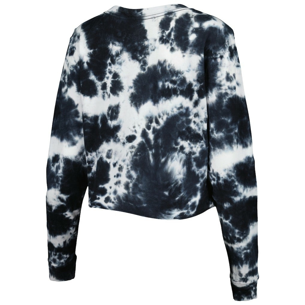 Chicago Bulls Women's Tie Dye Cropped Long Sleeve T-Shirt sale - Black | New Era discount