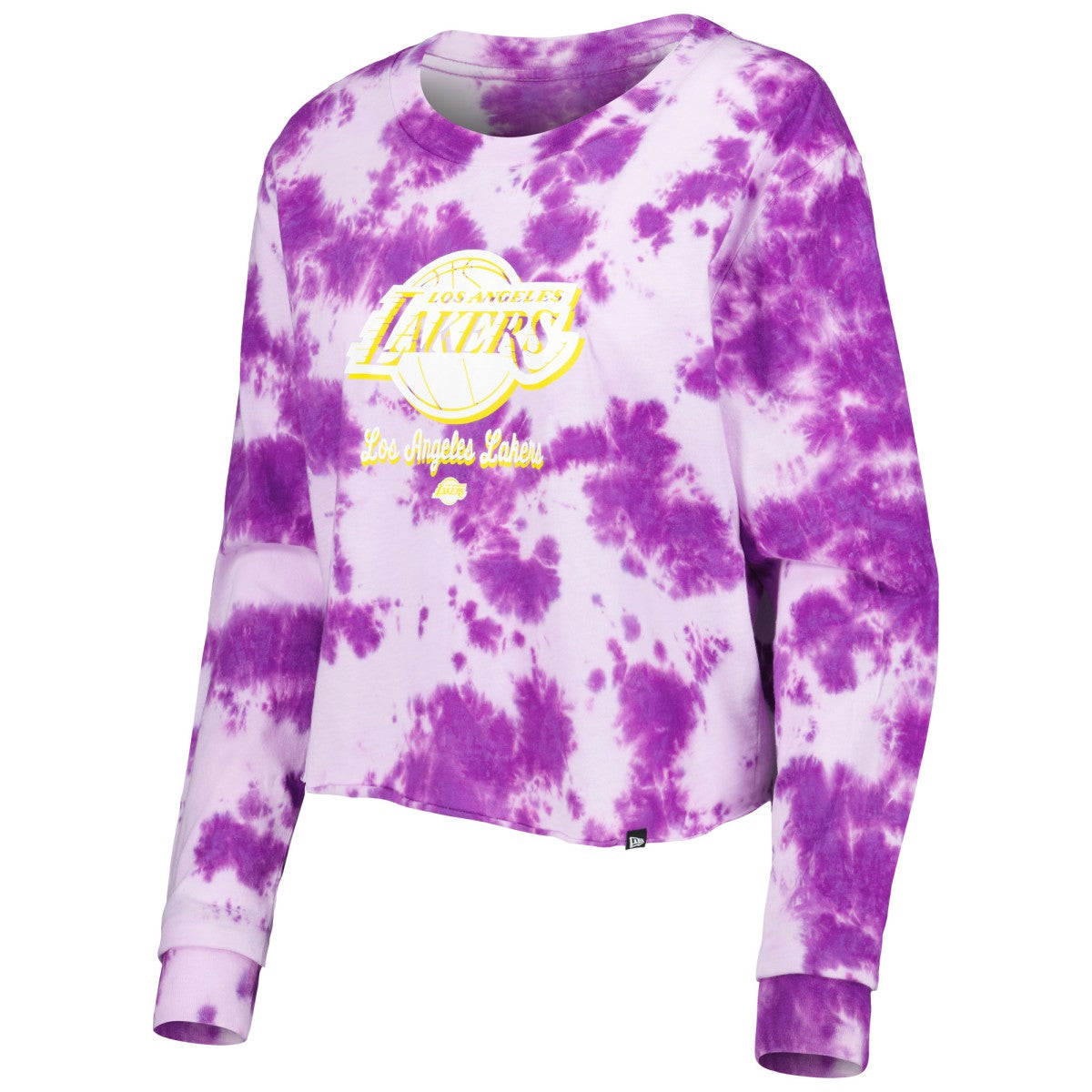 Los Angeles Lakers Women's Tie Dye Cropped Long Sleeve T-Shirt - Purple | New Era online