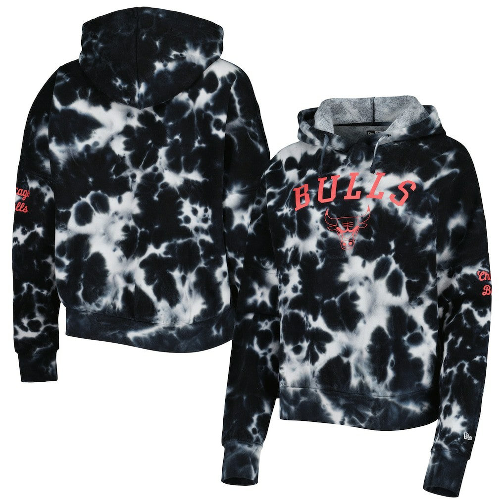 Chicago Bulls Women's Brushed Cotton Tie-Dye Pullover Hoodie sale - Black | New Era shop