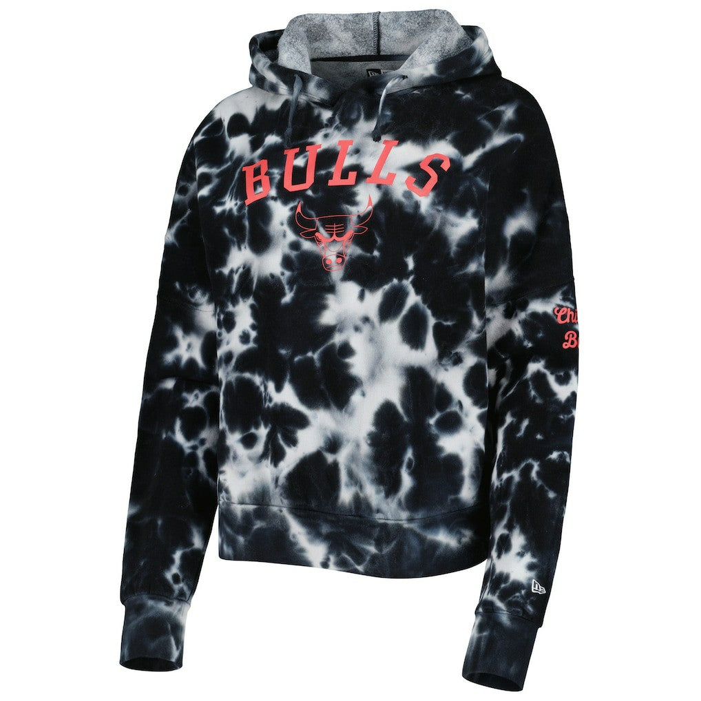 Chicago Bulls Women's Brushed Cotton Tie-Dye Pullover Hoodie sale - Black | New Era shop