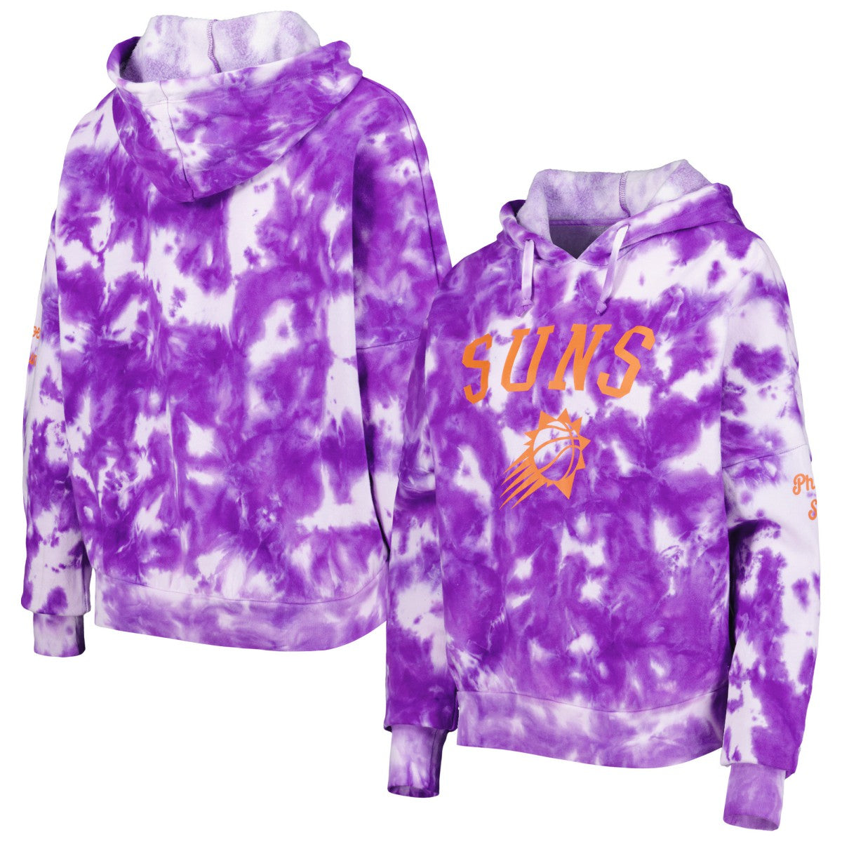 Phoenix Suns Women's Brushed Cotton Tie-Dye Pullover Hoodie - Purple | New Era on sale