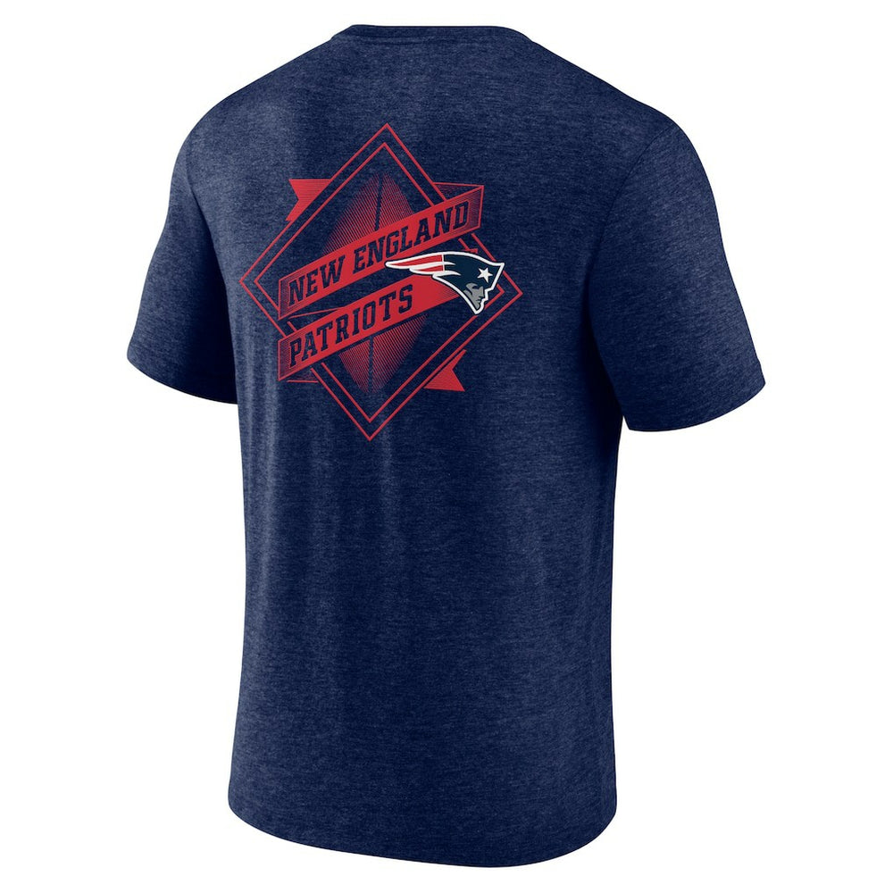 New England Patriots Diamond Scroll Tri-Blend T-Shirt - Navy discount