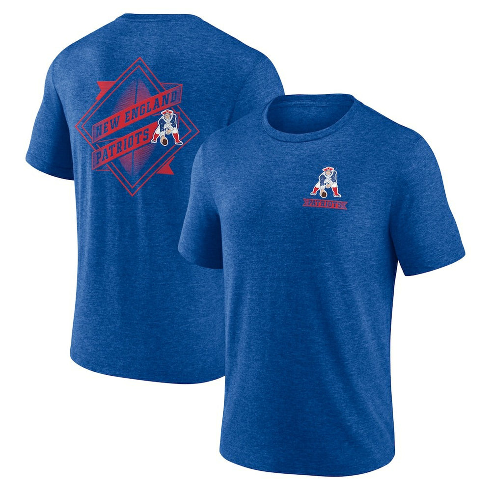 New England Patriots Diamond Scroll Tri-Blend T-Shirt - Royal discount