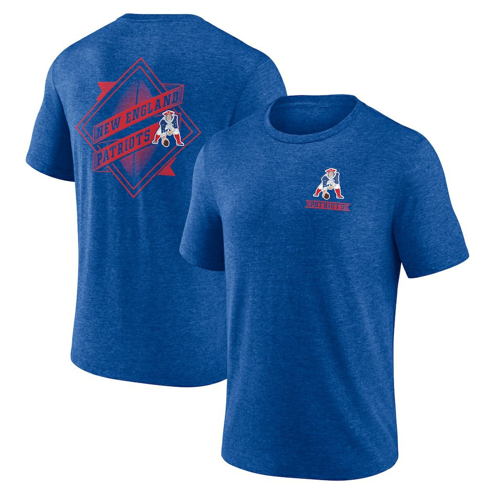 New England Patriots Diamond Scroll Tri-Blend T-Shirt - Royal discount