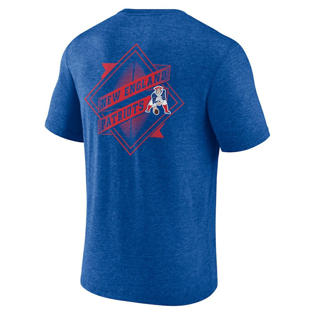 New England Patriots Diamond Scroll Tri-Blend T-Shirt - Royal discount