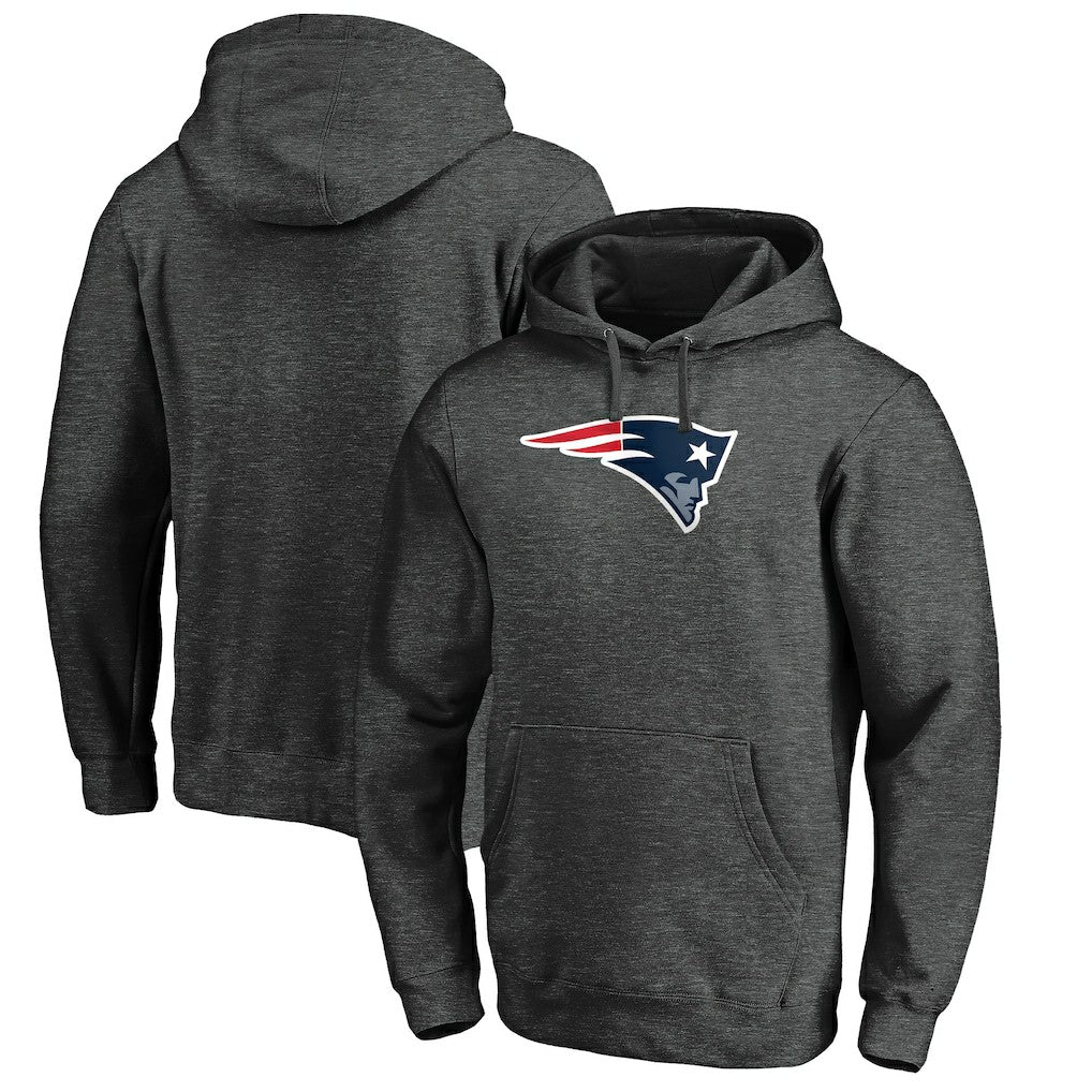 New England Patriots Primary Logo Fitted Pullover Hoodie - Charcoal discount