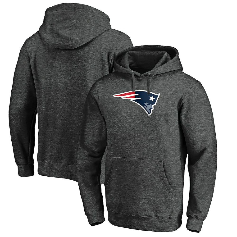 New England Patriots Primary Logo Fitted Pullover Hoodie - Charcoal discount