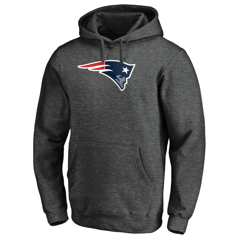 New England Patriots Primary Logo Fitted Pullover Hoodie - Charcoal discount