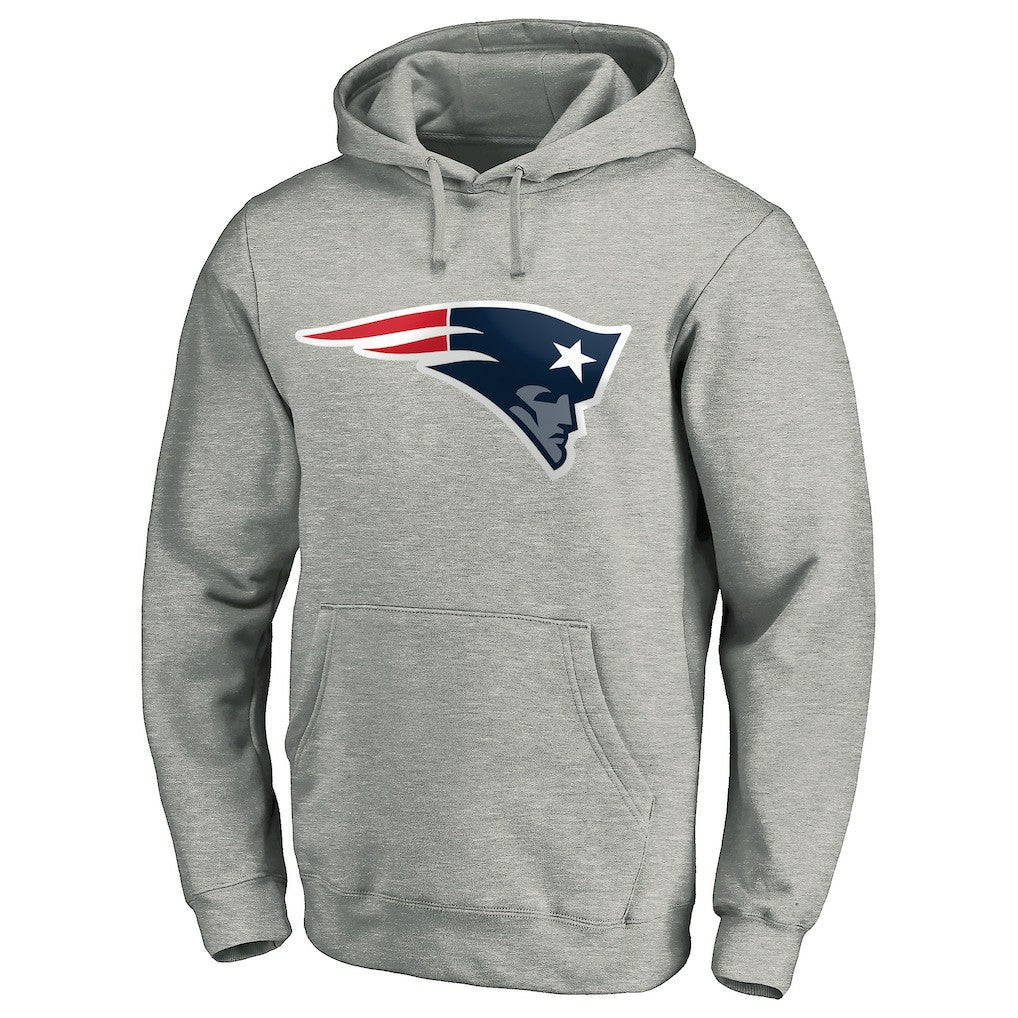 New England Patriots Primary Logo Fitted Pullover Hoodie - Heather Gray online