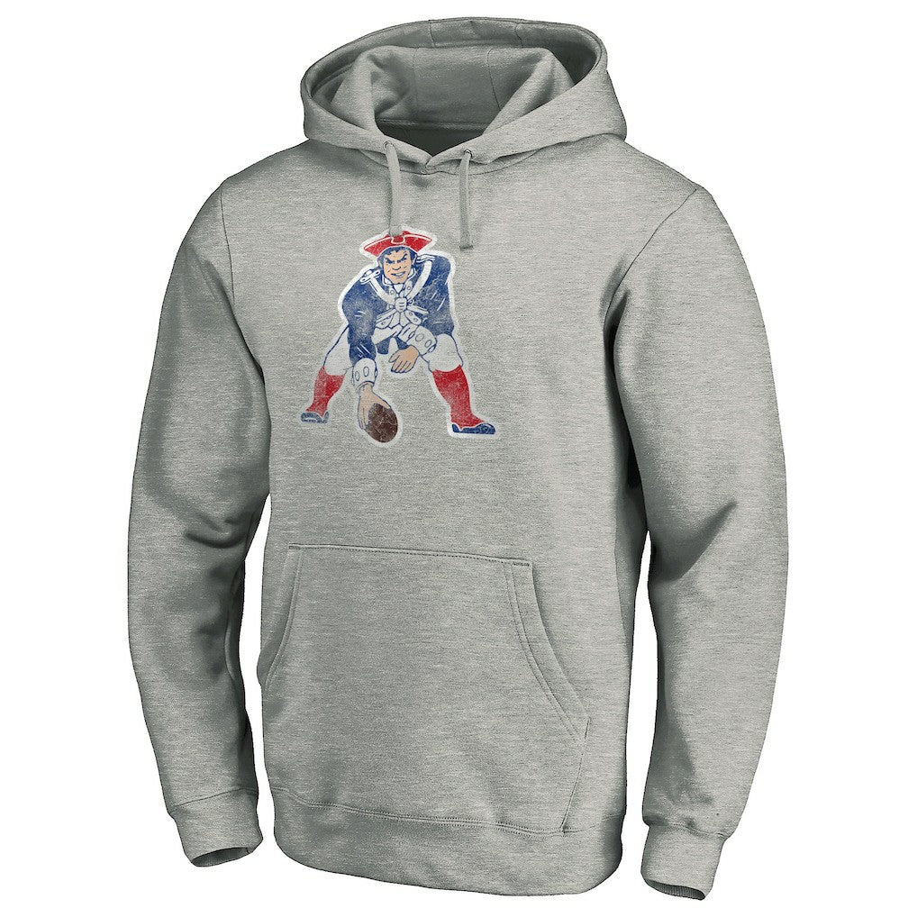 New England Patriots Throwback Logo Pullover Hoodie - Heathered Gray cheap