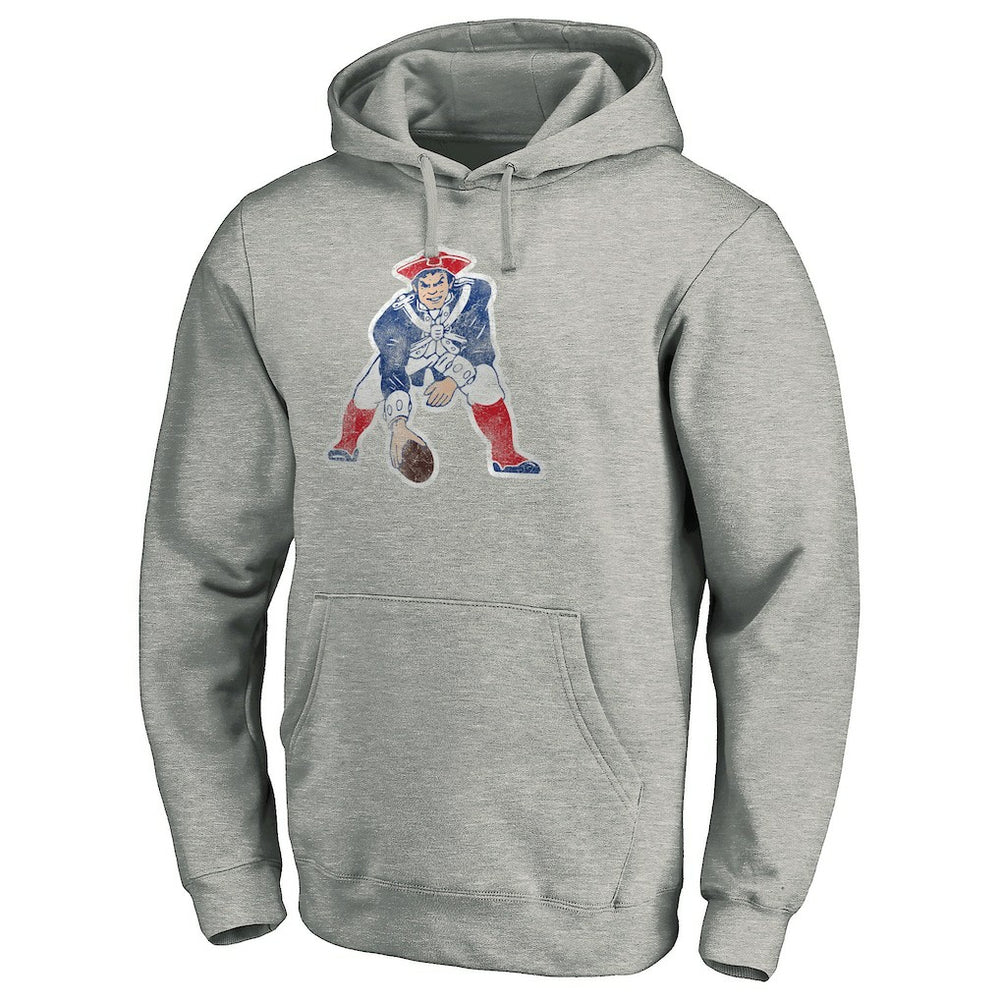 New England Patriots Throwback Logo Pullover Hoodie - Heathered Gray cheap