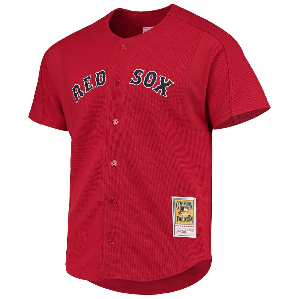 David Ortiz Boston Red Sox Cooperstown Collection Mesh Batting Practice Button-Up Jersey - Red | Mitchell & Ness
