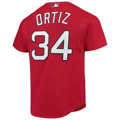 David Ortiz Boston Red Sox Cooperstown Collection Mesh Batting Practice Button-Up Jersey - Red | Mitchell & Ness