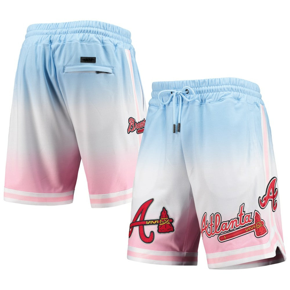 Atlanta Braves Pro Standard Team Logo Pro Ombre Shorts - Blue/Pink