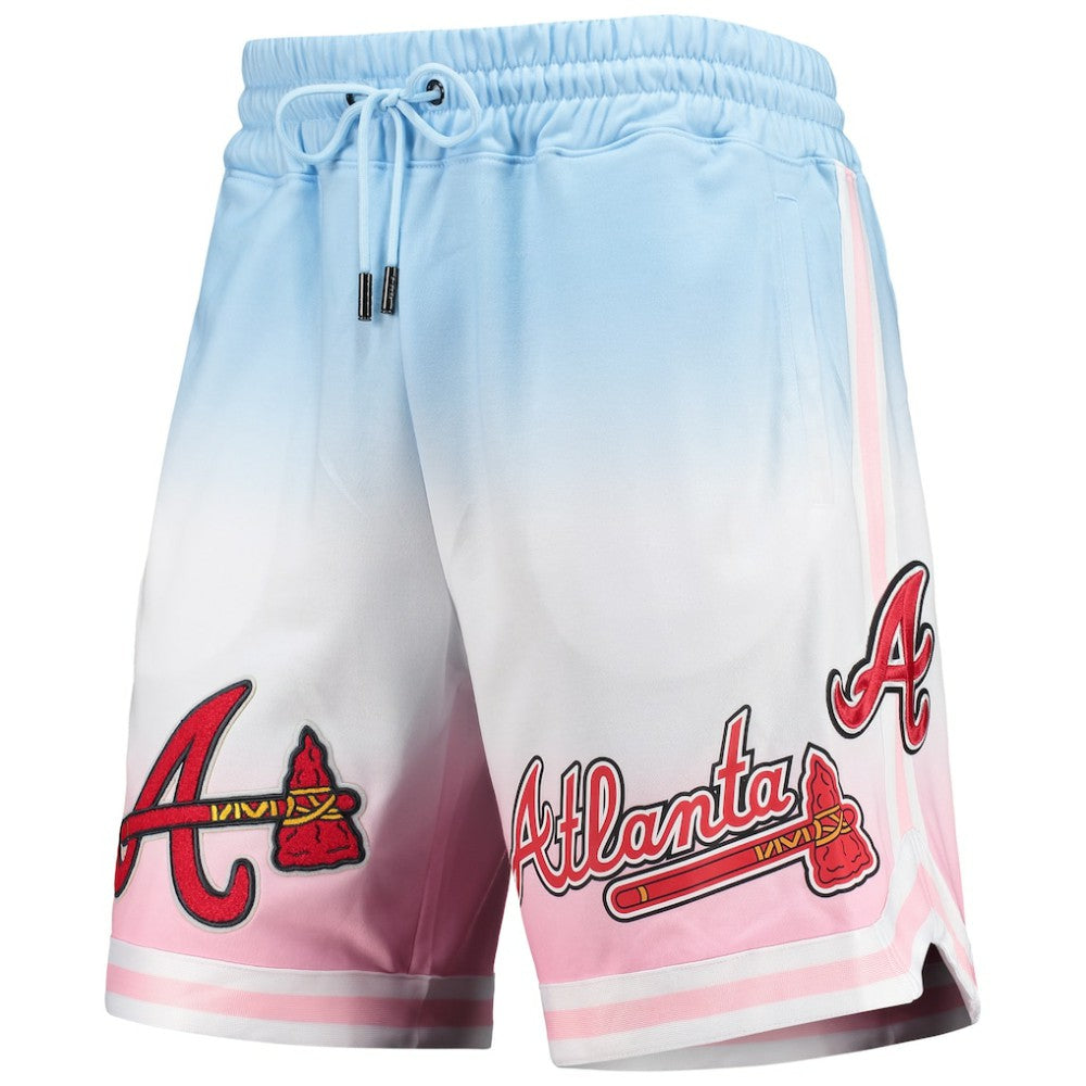 Atlanta Braves Pro Standard Team Logo Pro Ombre Shorts - Blue/Pink
