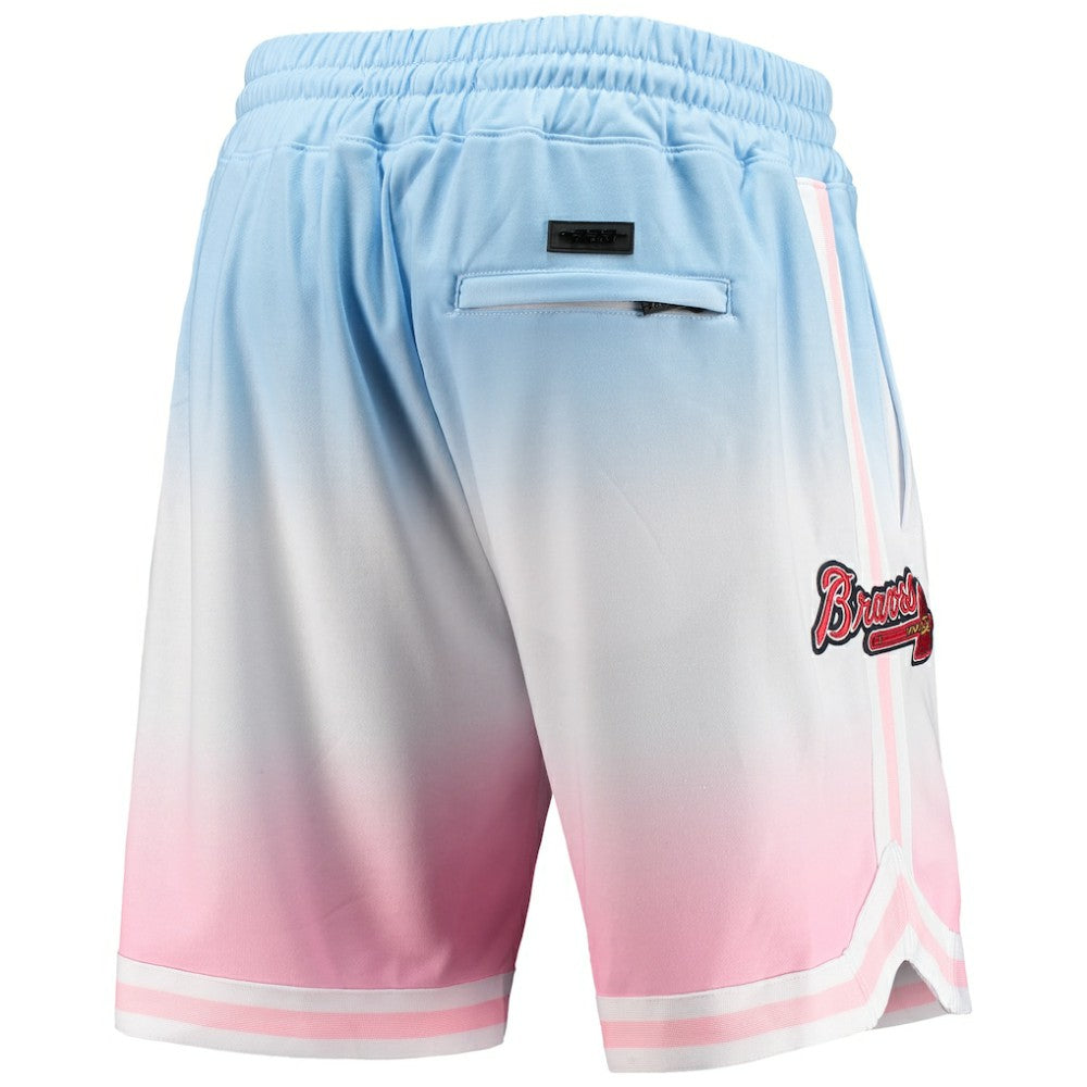 Atlanta Braves Pro Standard Team Logo Pro Ombre Shorts - Blue/Pink
