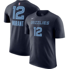 Ja Morant Memphis Grizzlies Icon 2022/23 Name & Number T-Shirt - Navy | Nike cheap