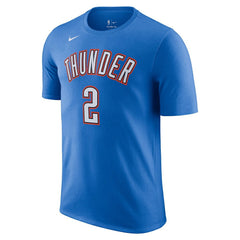 Shai Gilgeous-Alexander Oklahoma City Thunder Icon 2022/23 Name & Number T-Shirt - Blue | Nike for sale