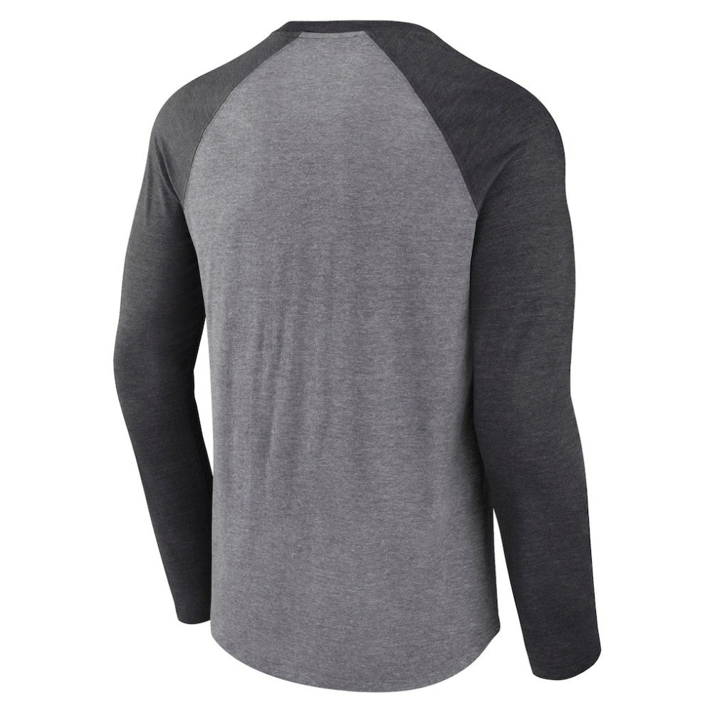 Calgary Flames Fanatics Special Edition Long Sleeve Tri-Blend Raglan T-Shirt Heather Gray