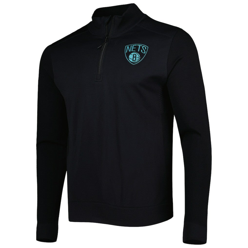 Brooklyn Nets Levelwear Nano Engineered Knit Fabric Quarter-Zip Jacket - Black cheap