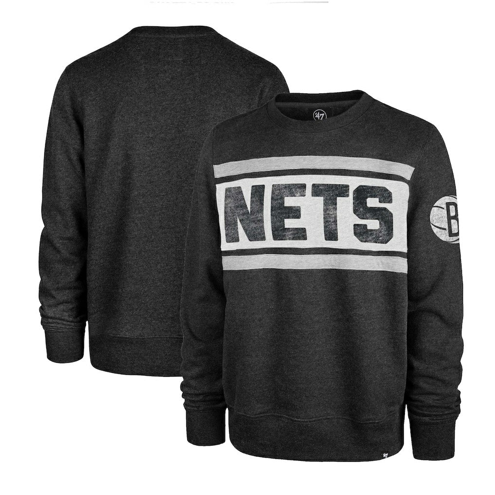 Brooklyn Nets '47 Tribeca Emerson Pullover Sweatshirt - Heather Black | 47 brand outlet