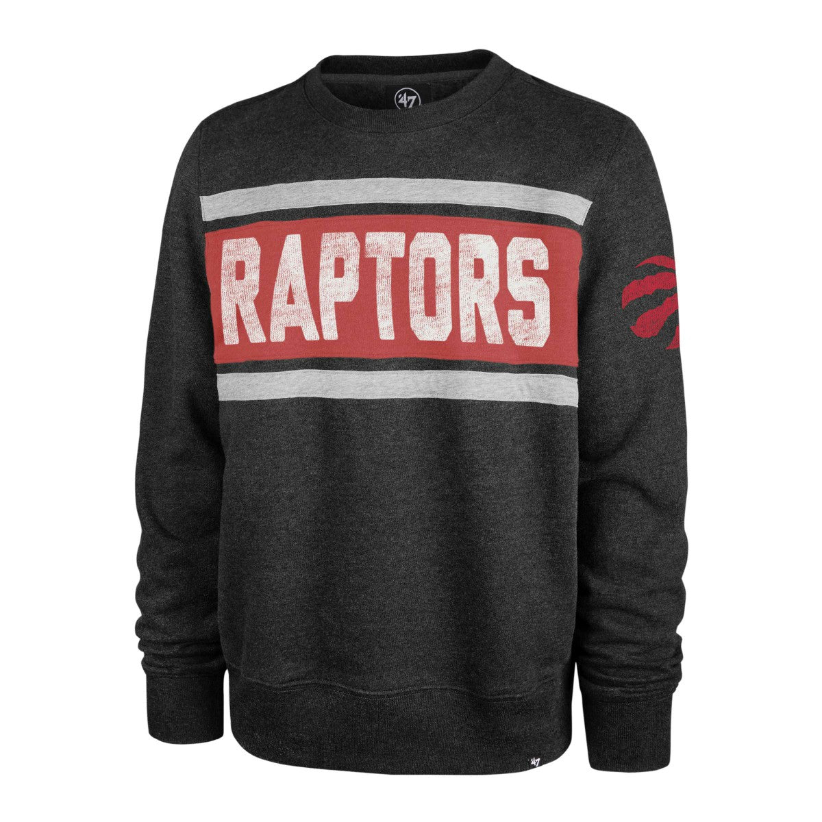 Toronto Raptors '47 Tribeca Emerson Pullover Sweatshirt - Heather Black | 47 brand sale