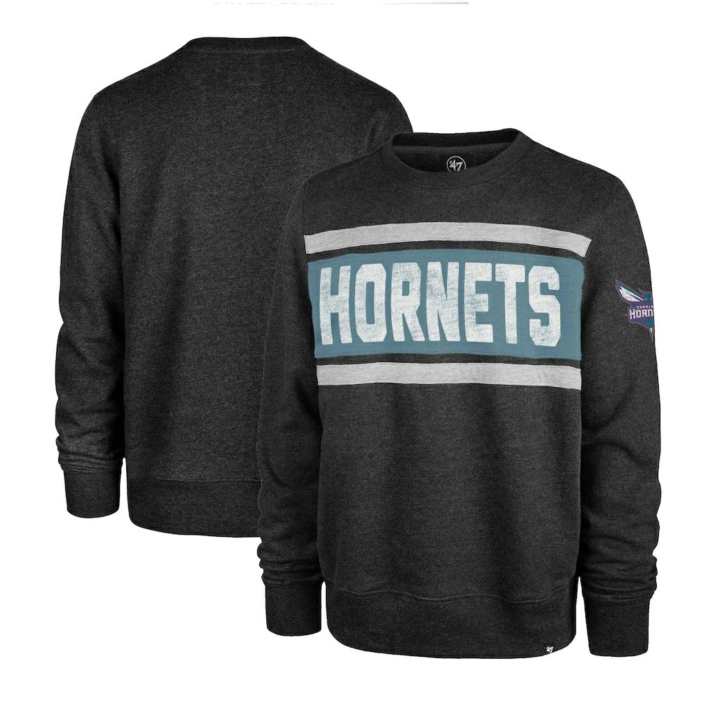 Charlotte Hornets '47 Tribeca Emerson Pullover Sweatshirt - Heather Black | 47 brand outlet