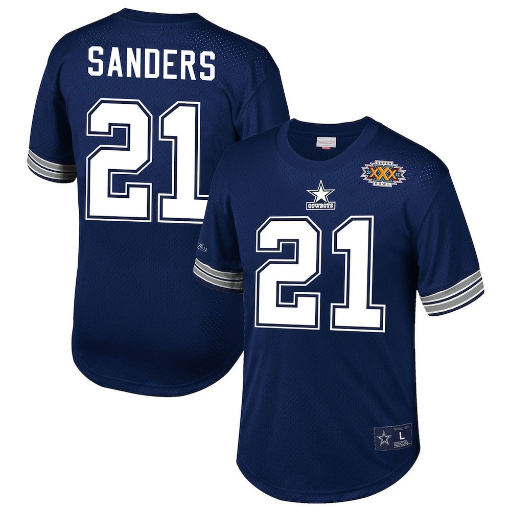 Deion Sanders Dallas Cowboys Retired Player Name & Number Mesh Top - Navy online