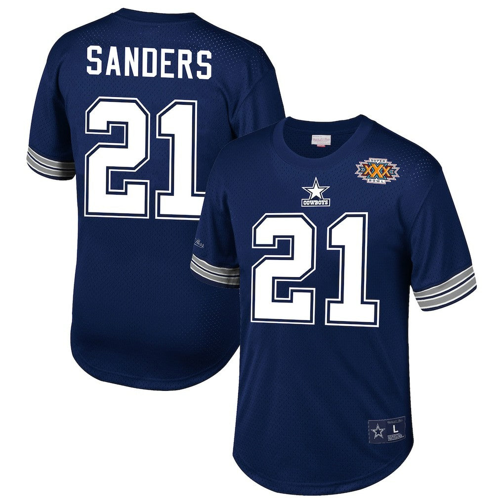 Deion Sanders Dallas Cowboys Retired Player Name & Number Mesh Top - Navy online
