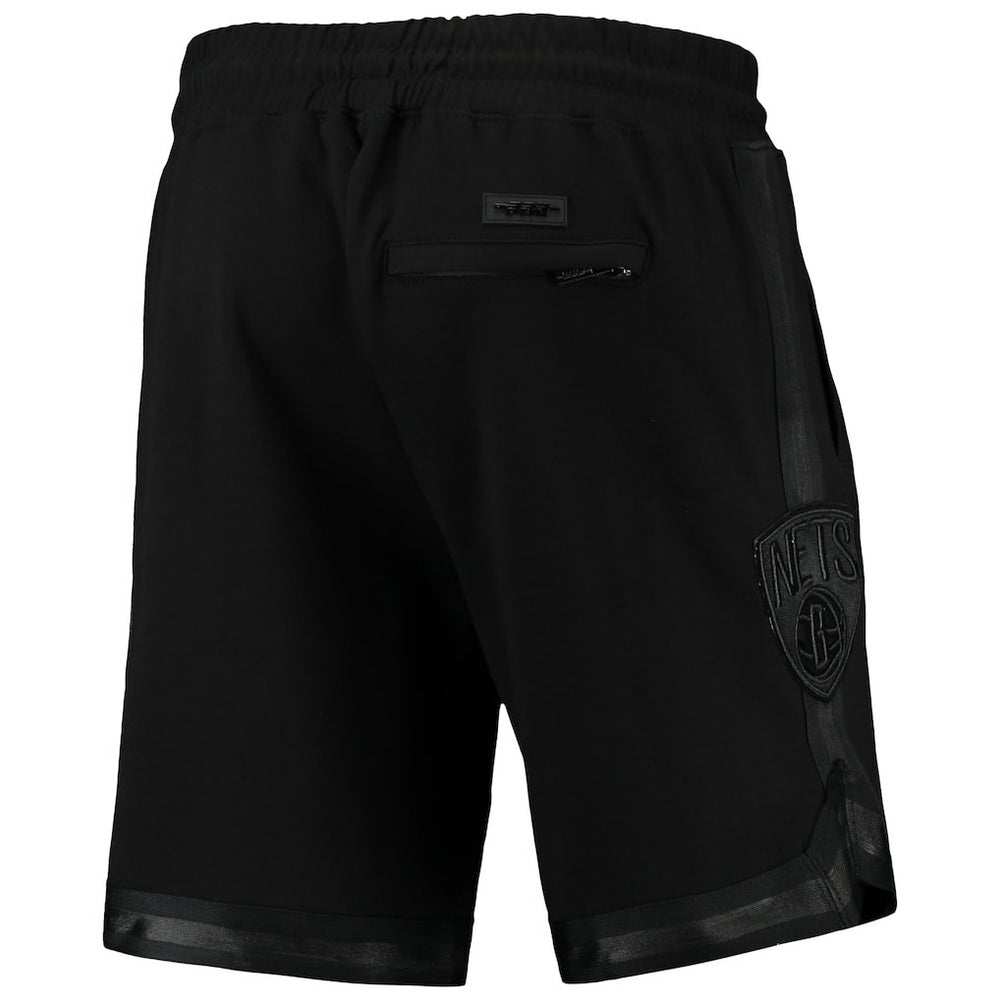 Brooklyn Nets Pro Standard Triple Black Gloss Logo Shorts for sale