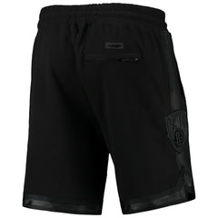 Brooklyn Nets Pro Standard Triple Black Gloss Logo Shorts for sale
