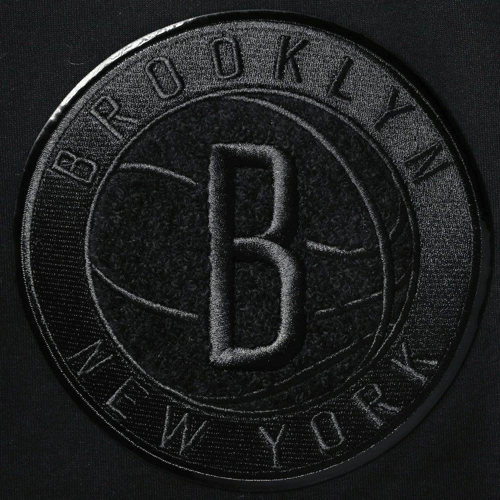 Brooklyn Nets Pro Standard Triple Black Gloss Logo Shorts for sale