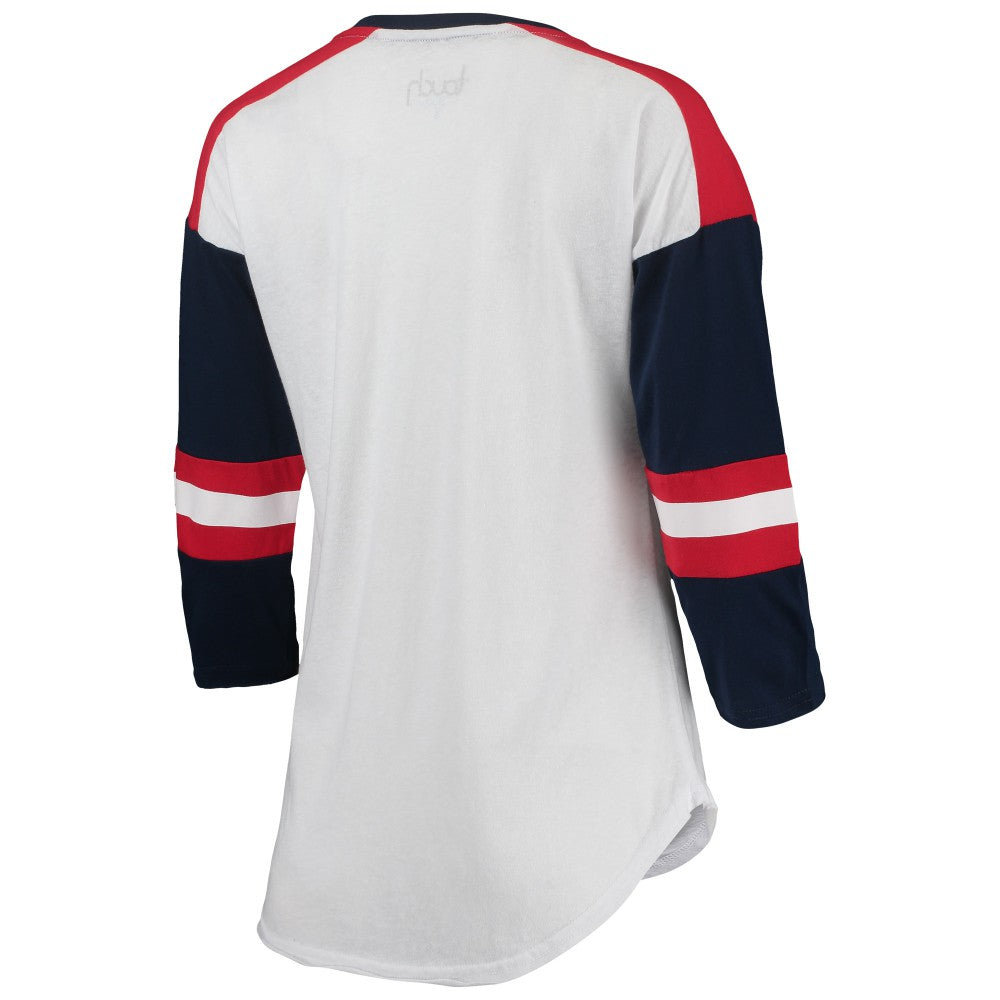 Minnesota Twins Touch Women's Base Runner 3/4-Sleeve V-Neck T-Shirt - White/Red