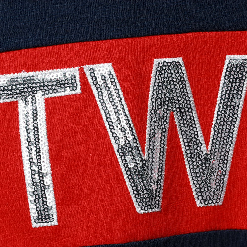 Minnesota Twins Touch Women's Lead Off Notch Neck T-Shirt - Navy/Red