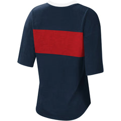 Minnesota Twins Touch Women's Lead Off Notch Neck T-Shirt - Navy/Red