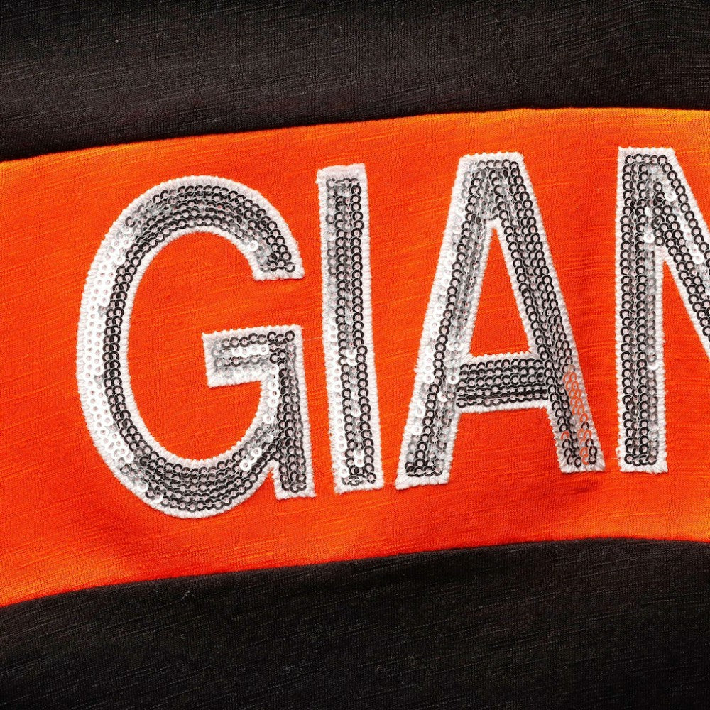 San Francisco Giants Touch Women's Lead Off Notch Neck T-Shirt - Black/Orange