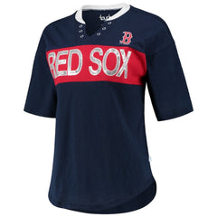 Boston Red Sox Touch Women's Lead Off Notch Neck T-Shirt - Navy/Red