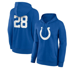 Jonathan Taylor Indianapolis Colts Women's Player Icon Name & Number V-Neck Pullover Hoodie - Royal outlet