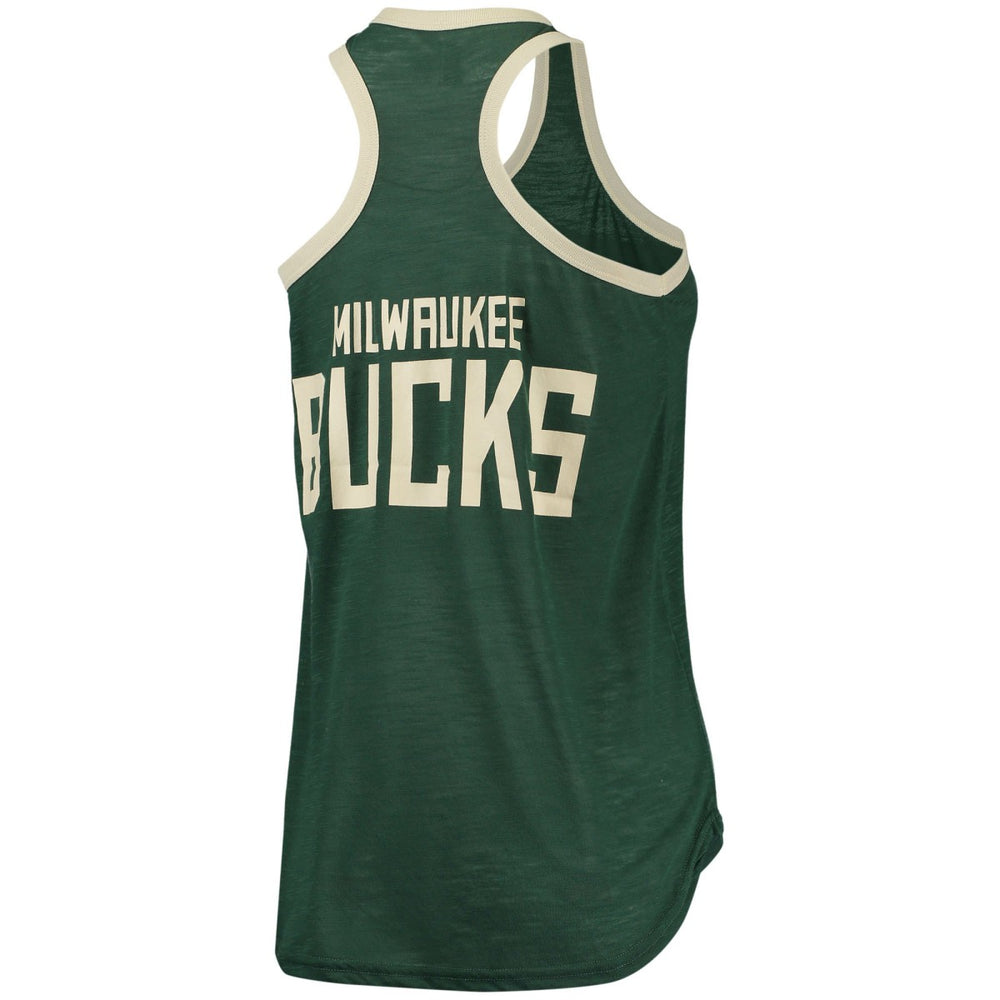 Milwaukee Bucks G-III Sports by Carl Banks Women's Showdown Scoop-Neck Racerback Tank Top - Hunter Green for sale