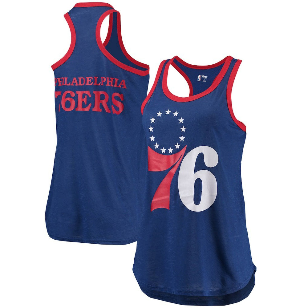 Philadelphia 76ers G-III Sports by Carl Banks Women's Showdown Scoop-Neck Racerback Tank Top - Royal outlet