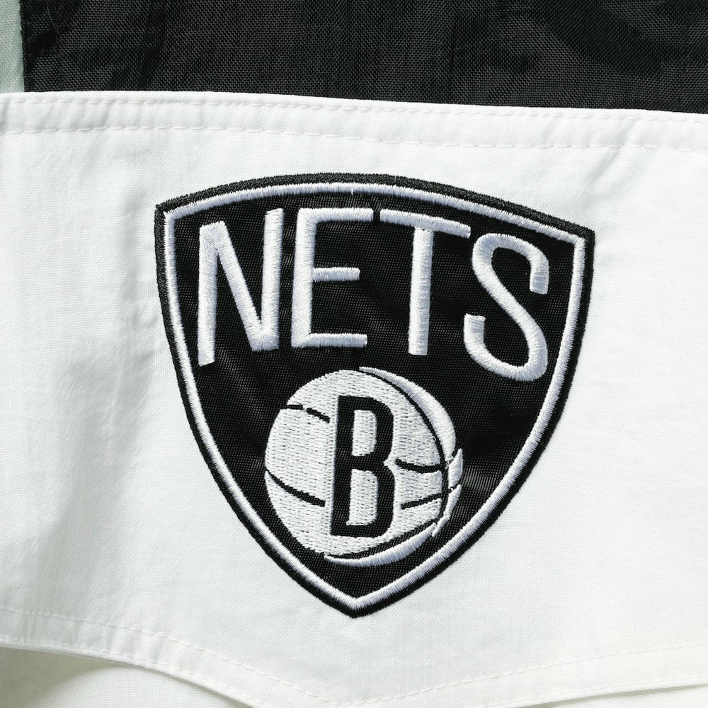 Brooklyn Nets Starter Striker Crinkle Half-Zip Hoodie Jacket - White shop