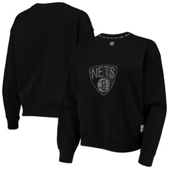 Brooklyn Nets DKNY Sport Women's Carrie Rhinestone Pullover Sweatshirt - Black outlet